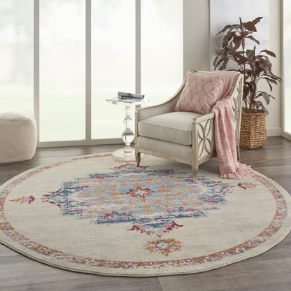 4' X 6' Gray And Ivory Power Loom Area Rug
