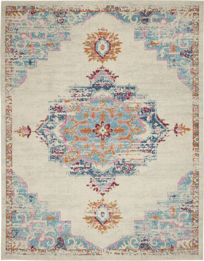 4' X 6' Gray And Ivory Power Loom Area Rug
