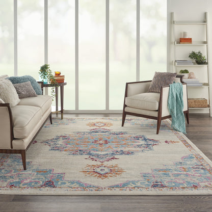 4' X 6' Gray And Ivory Power Loom Area Rug