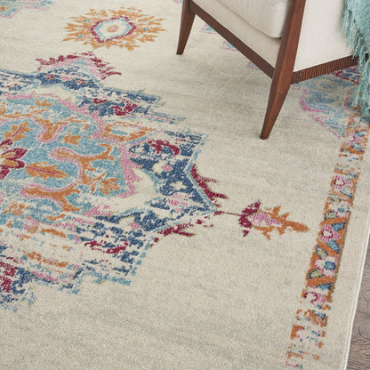 4' X 6' Gray And Ivory Power Loom Area Rug