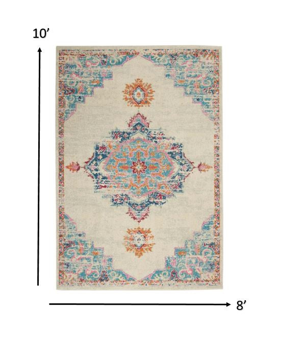 4' X 6' Gray And Ivory Power Loom Area Rug