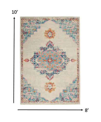 4' X 6' Gray And Ivory Power Loom Area Rug