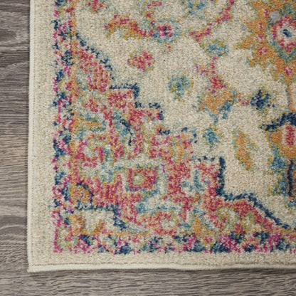 6' Pink And Ivory Southwestern Dhurrie Runner Rug