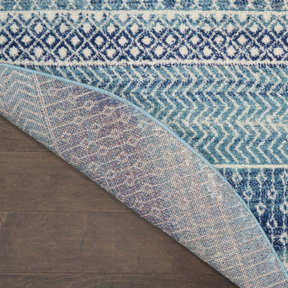 5' X 7' Navy Blue Southwestern Power Loom Area Rug