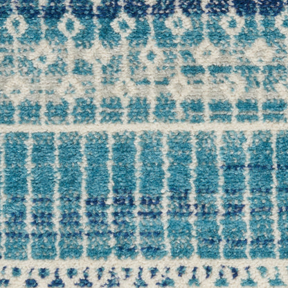 5' X 7' Navy Blue Southwestern Power Loom Area Rug