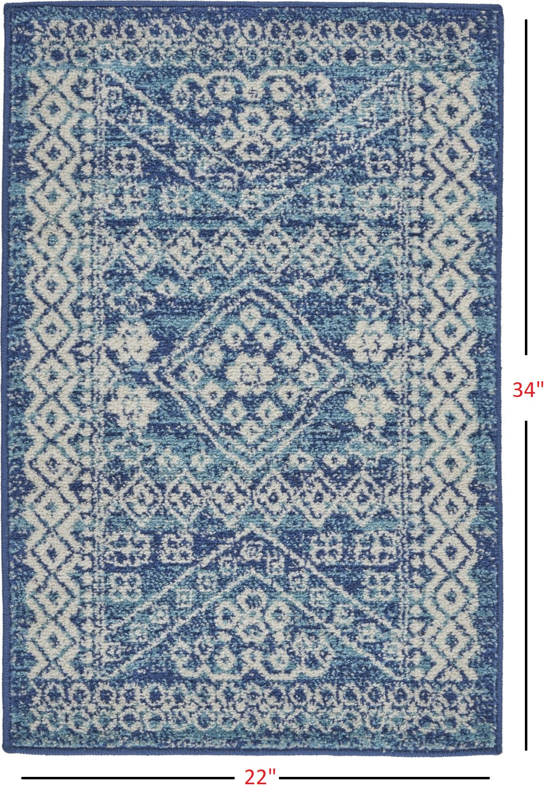 8' Navy Blue Power Loom Runner Rug