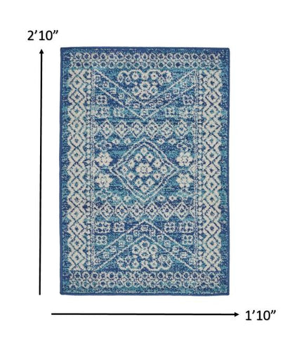 8' Navy Blue Power Loom Runner Rug