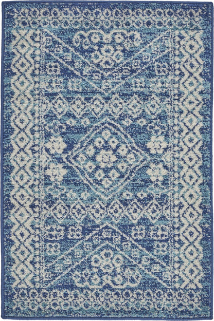 8' Navy Blue Power Loom Runner Rug