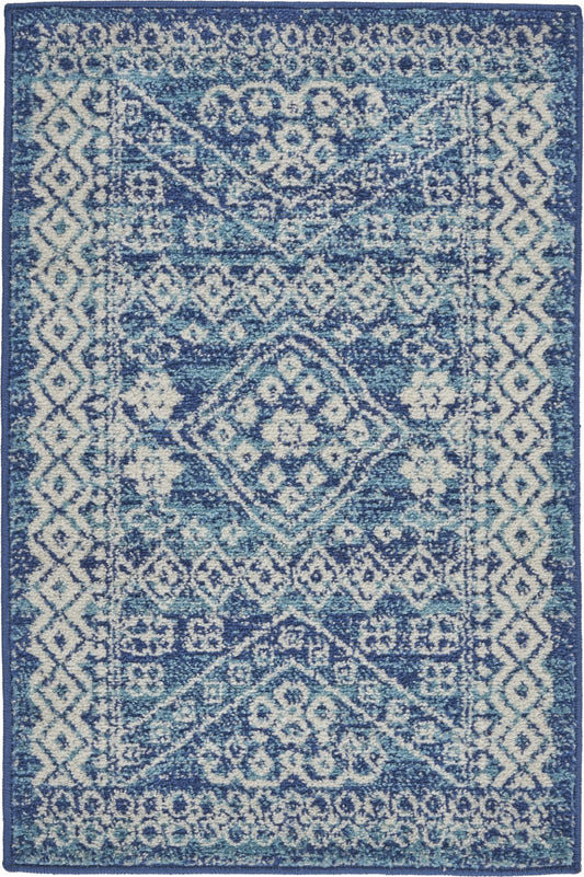 8' Navy Blue Power Loom Runner Rug
