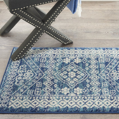 8' Navy Blue Power Loom Runner Rug