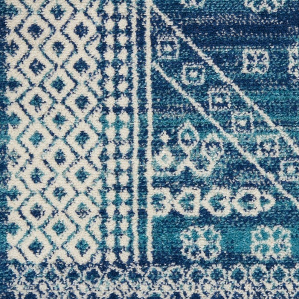 8' Navy Blue Power Loom Runner Rug