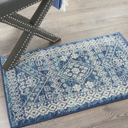 8' Navy Blue Power Loom Runner Rug