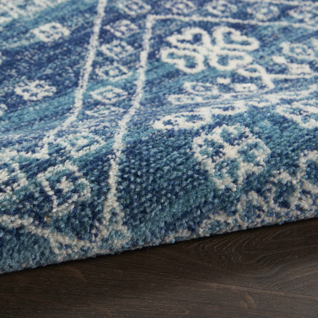 8' Navy Blue Power Loom Runner Rug