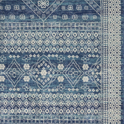 8' Navy Blue Power Loom Runner Rug