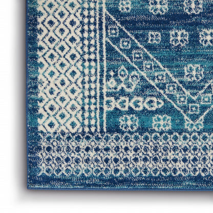 8' Navy Blue Power Loom Runner Rug