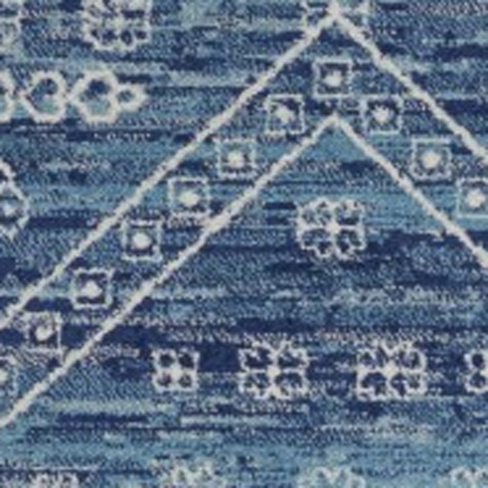 8' Navy Blue Power Loom Runner Rug