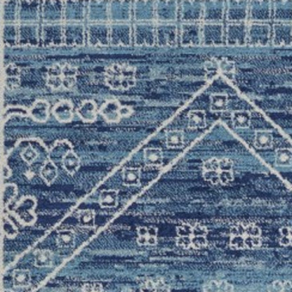8' Navy Blue Power Loom Runner Rug