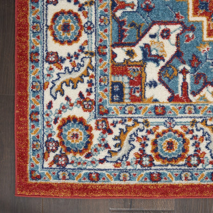 8’ X 10’ Red And Ivory Medallion Area Rug