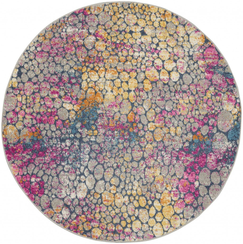 8' X 10' Pink And Ivory Coral Power Loom Area Rug