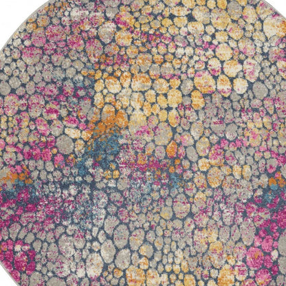 8' X 10' Pink And Ivory Coral Power Loom Area Rug