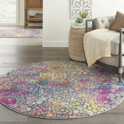 8' X 10' Pink And Ivory Coral Power Loom Area Rug