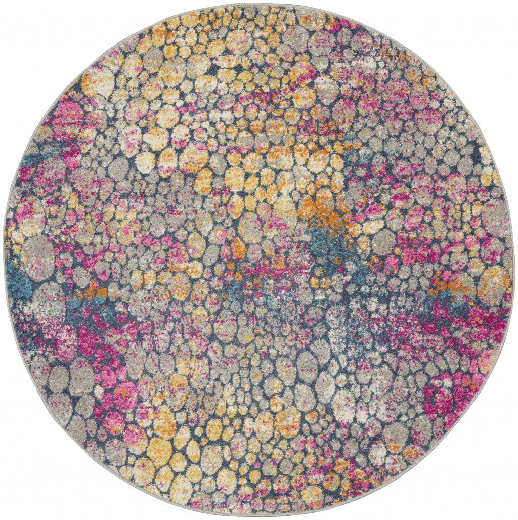 8' X 10' Pink And Ivory Coral Power Loom Area Rug
