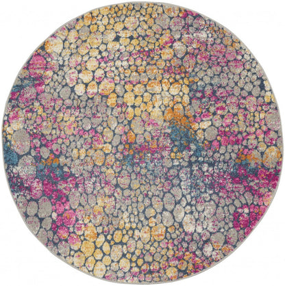 8' X 10' Pink And Ivory Coral Power Loom Area Rug