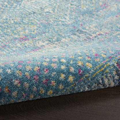 5' X 7' Blue Southwestern Power Loom Area Rug