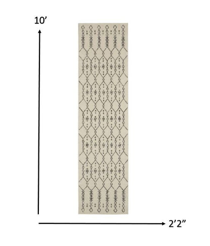 8' X 10' Gray Geometric Power Loom Area Rug