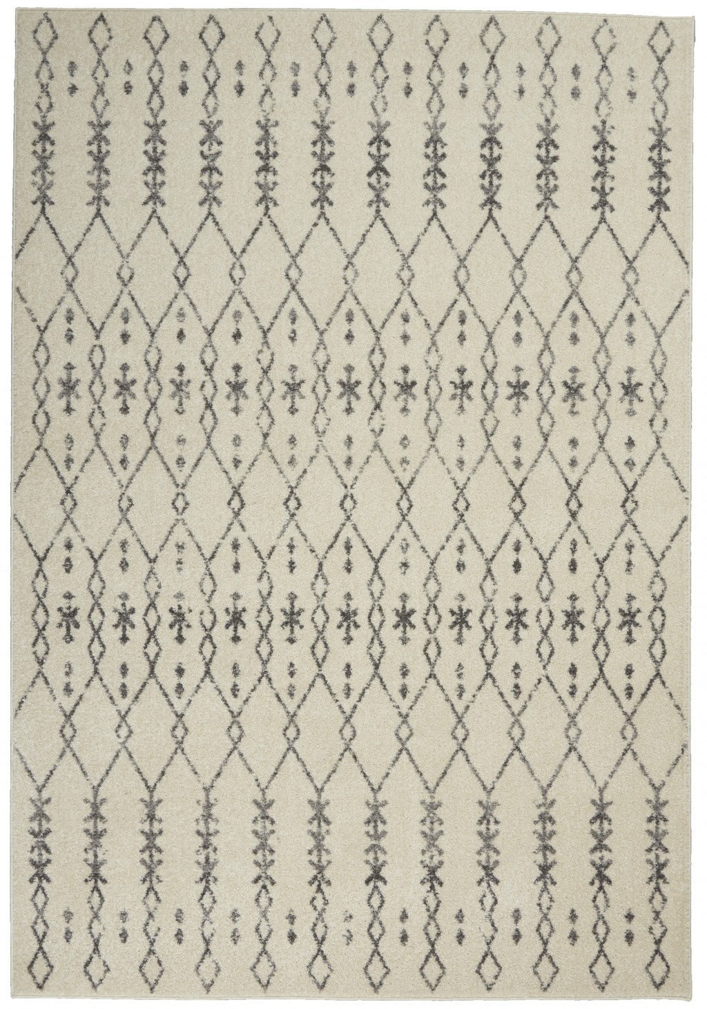8' X 10' Gray Geometric Power Loom Area Rug