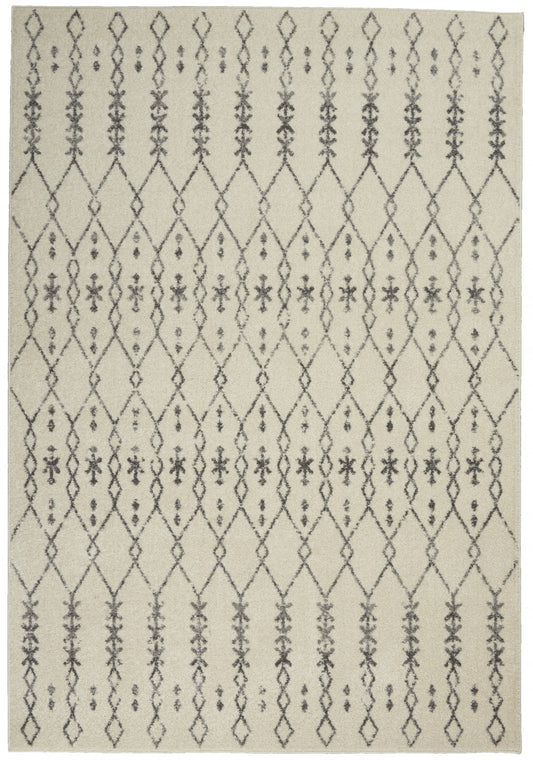 8' X 10' Gray Geometric Power Loom Area Rug