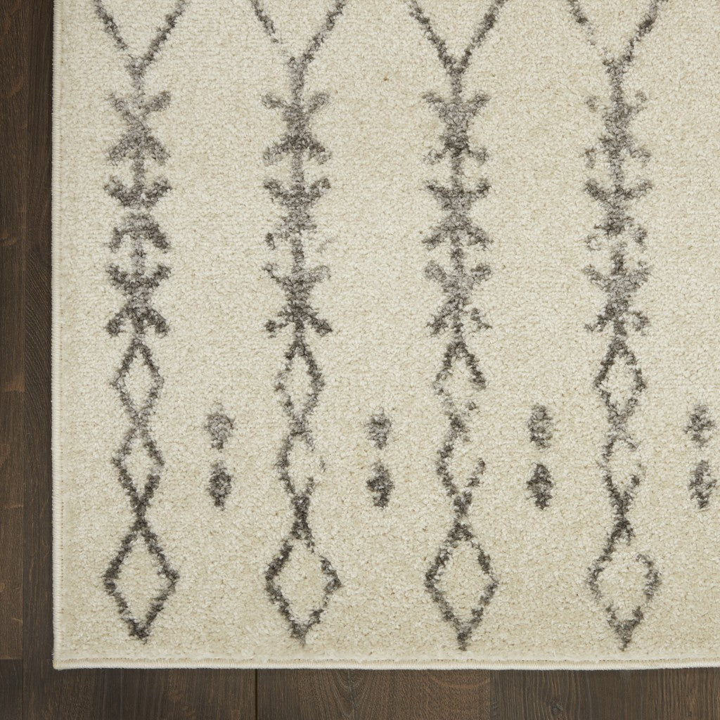8' X 10' Gray Geometric Power Loom Area Rug