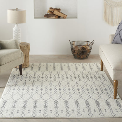 8' X 10' Gray Geometric Power Loom Area Rug