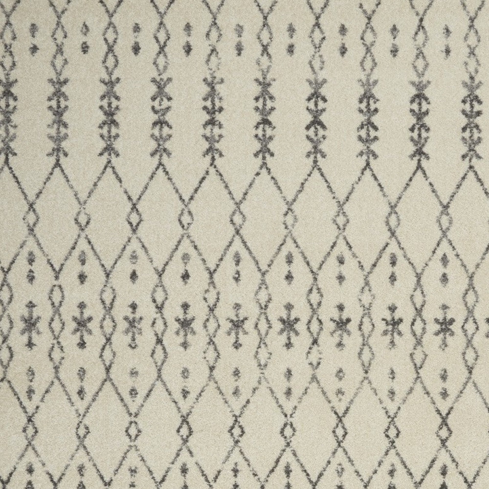 8' X 10' Gray Geometric Power Loom Area Rug