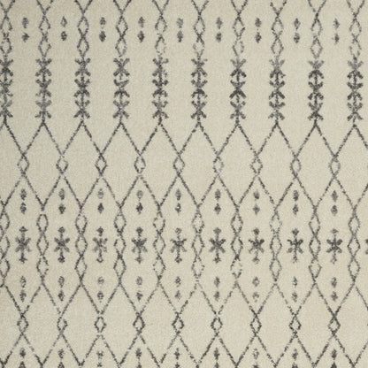 8' X 10' Gray Geometric Power Loom Area Rug