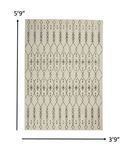 8' X 10' Gray Geometric Power Loom Area Rug