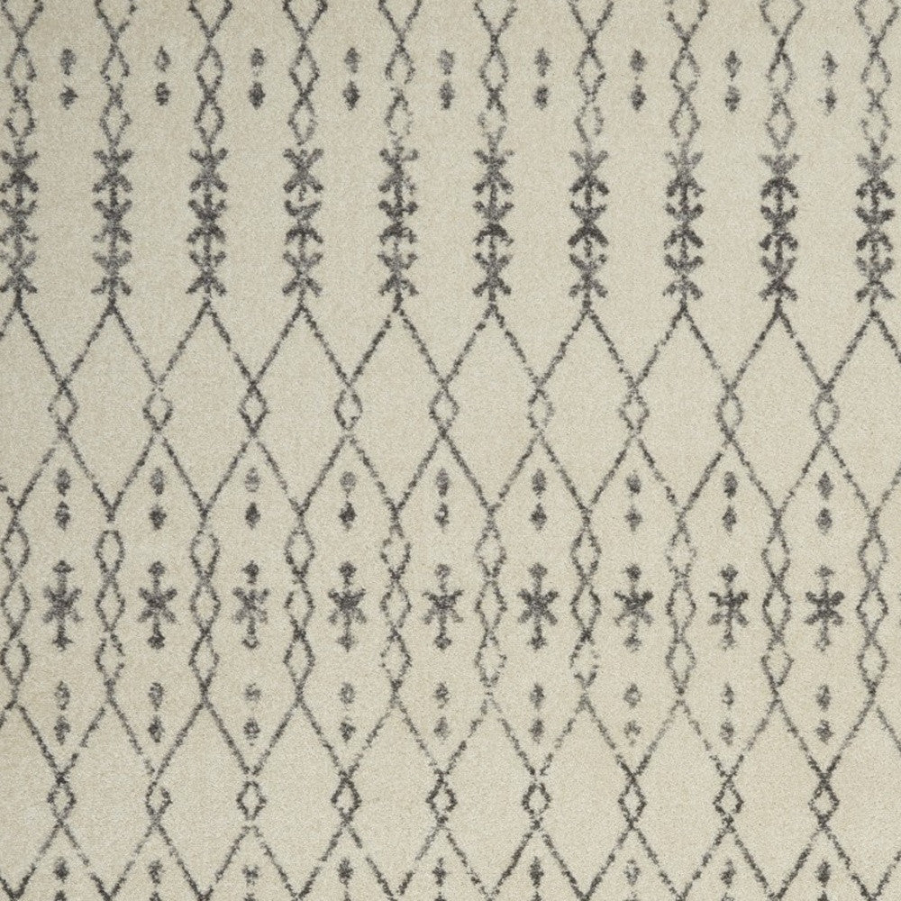 8' X 10' Gray Geometric Power Loom Area Rug