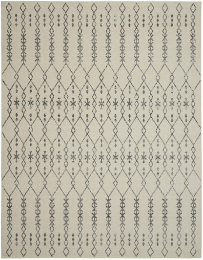 8' X 10' Gray Geometric Power Loom Area Rug