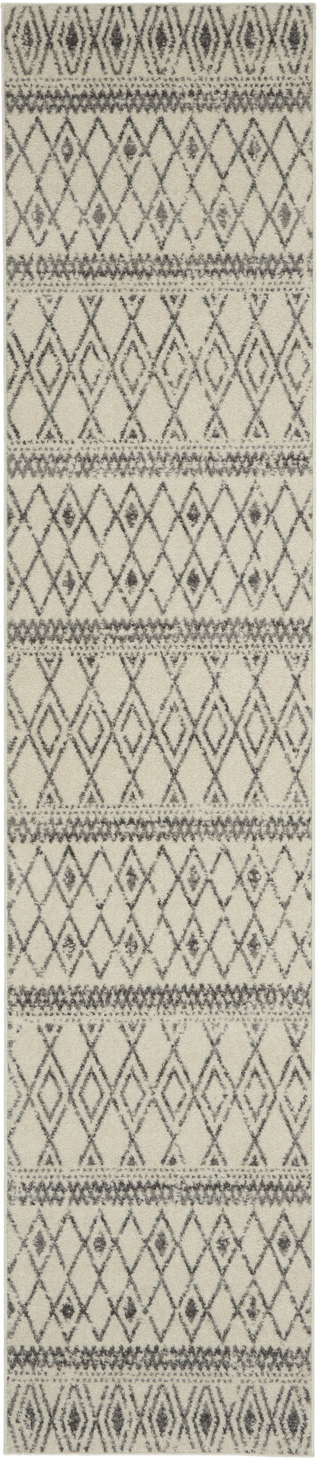 5' X 7' Gray Geometric Berber Power Loom Area Rug