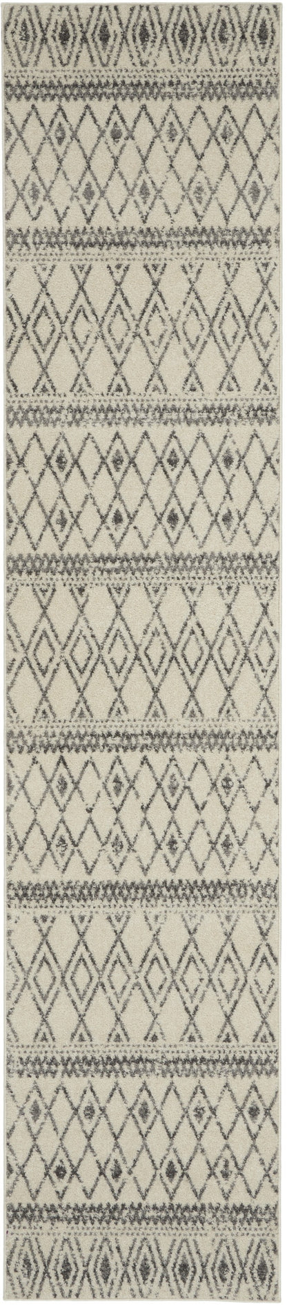 5' X 7' Gray Geometric Berber Power Loom Area Rug