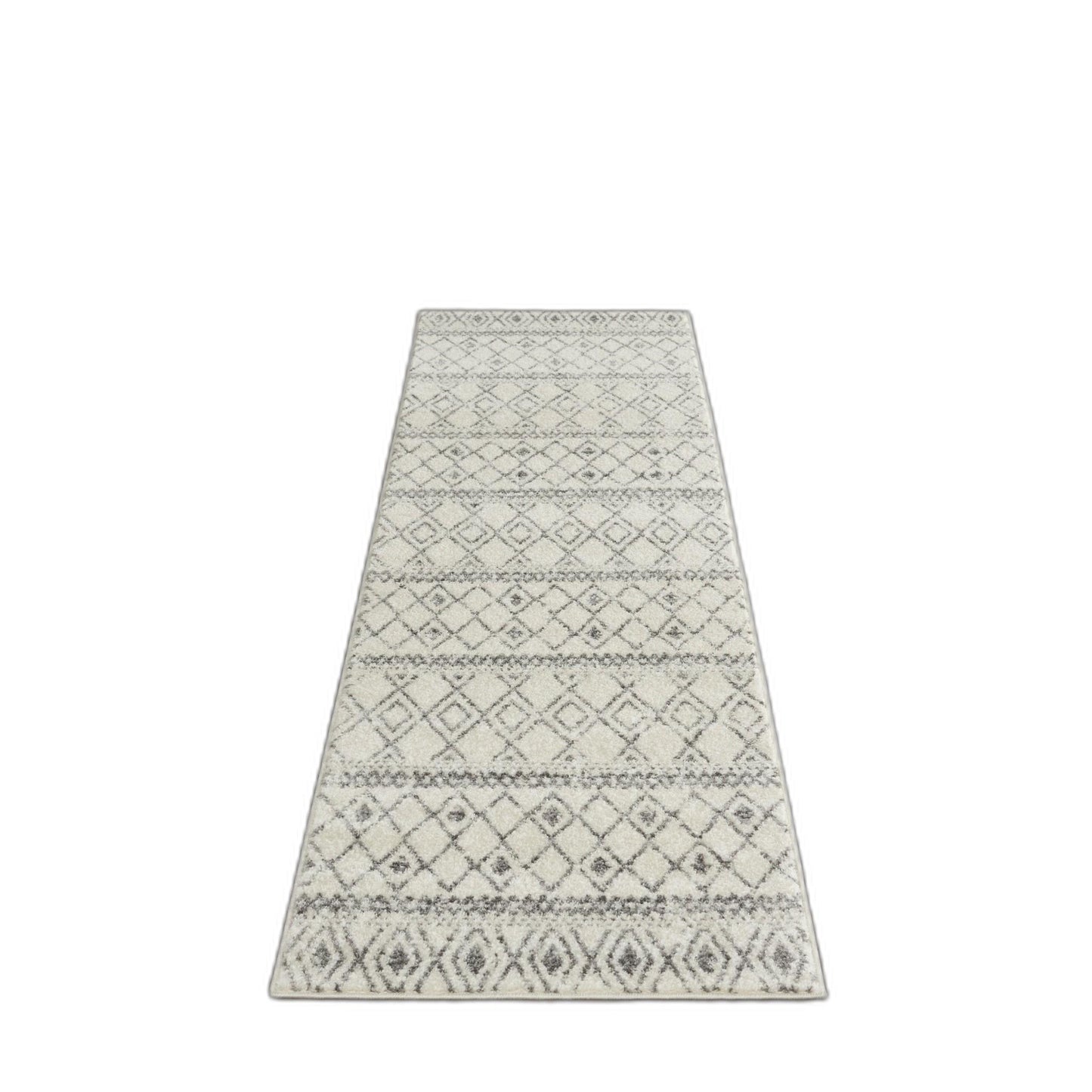 5' X 7' Gray Geometric Berber Power Loom Area Rug