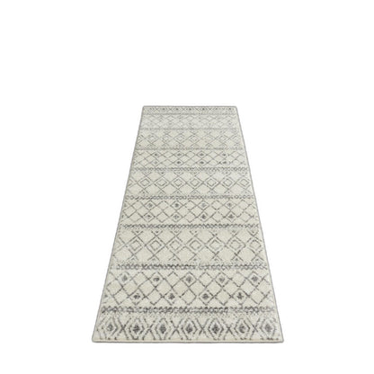 5' X 7' Gray Geometric Berber Power Loom Area Rug