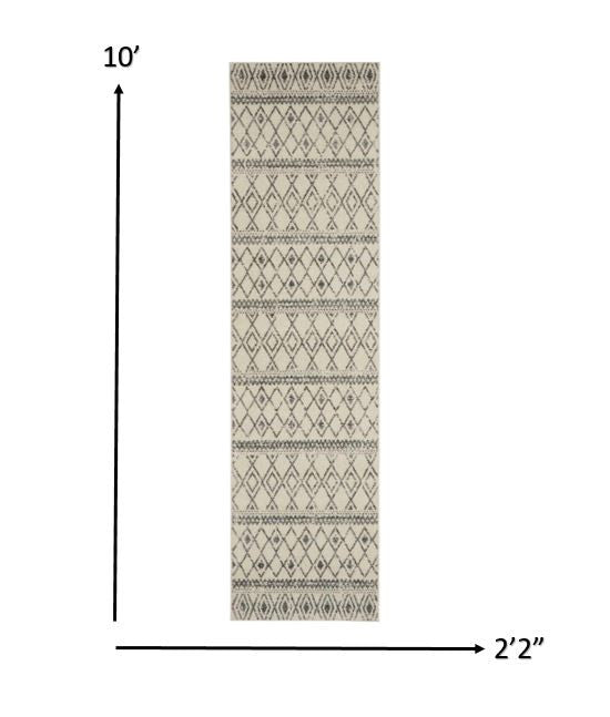 5' X 7' Gray Geometric Berber Power Loom Area Rug