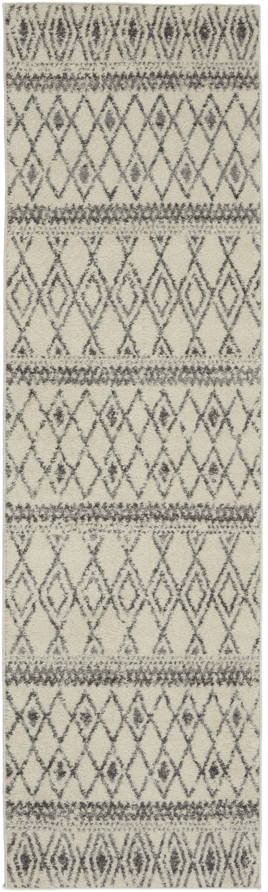 5' X 7' Gray Geometric Berber Power Loom Area Rug
