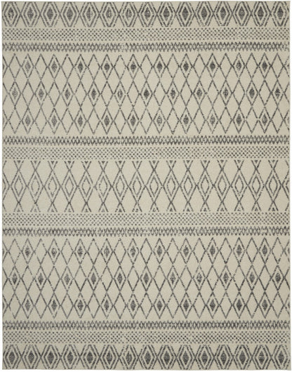 5' X 7' Gray Geometric Berber Power Loom Area Rug