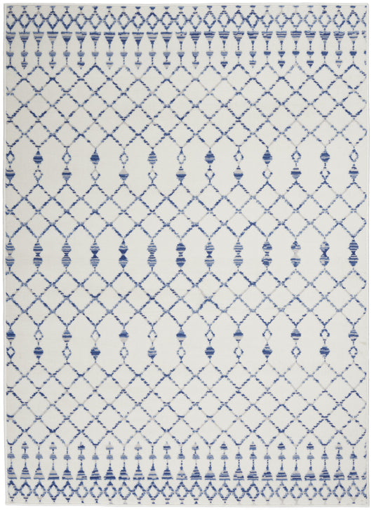 5' X 7' Ivory Geometric Berber Area Rug