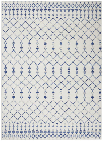 5' X 7' Ivory Geometric Berber Area Rug