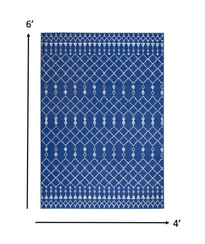 5' X 7' Ivory Geometric Berber Area Rug