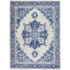 5' X 7' Blue Gray Floral Dhurrie Area Rug