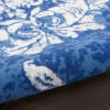 4' X 6' Blue And Ivory Floral Dhurrie Area Rug